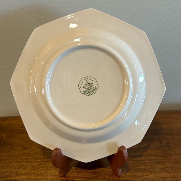 3 pc Luncheon Place Setting Independence Ironstone Pink Mary Jane Octagonal - Picture 3 of 8